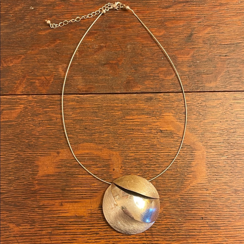 Modernist Silver Pendant Necklace